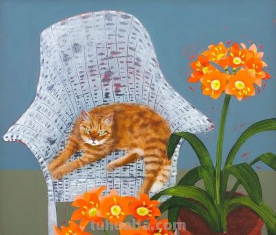 浓艳的静物花卉，英国当代画家Emma Dunbar - 图画吧TUHUABA