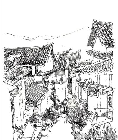 速写白描画 - 图画吧TUHUABA