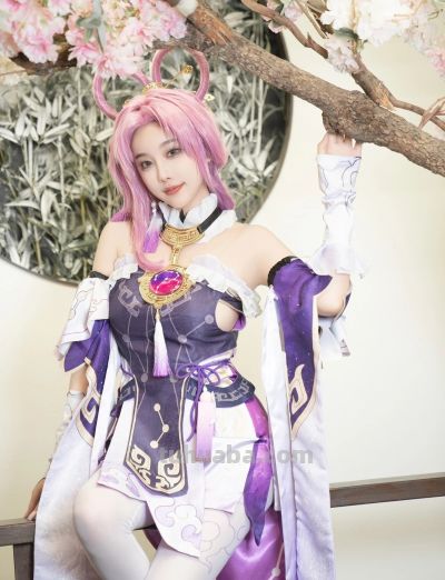 杨晨晨cosplay |粉发紫裙星穹铁道符玄，这颜值和还原度绝了！ - 图画吧TUHUABA