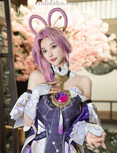 杨晨晨cosplay |粉发紫裙星穹铁道符玄，这颜值和还原度绝了！ - 图画吧TUHUABA