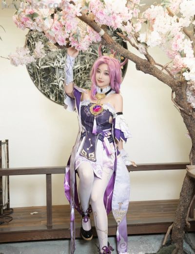 杨晨晨cosplay |粉发紫裙星穹铁道符玄，这颜值和还原度绝了！ - 图画吧TUHUABA