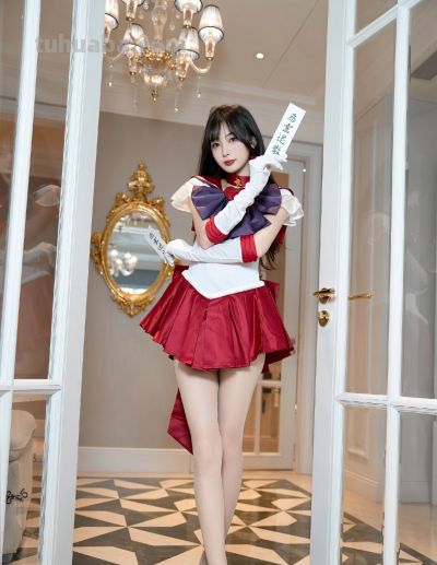 林星阑cos火野丽，红白裙配紫蝴蝶结太美了！ - 图画吧TUHUABA