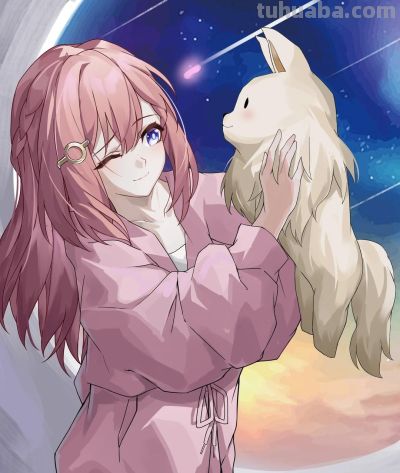 治愈系动漫风插画：软萌、灵动、炫酷… 画笔把二次元魂拿捏了 - 图画吧TUHUABA