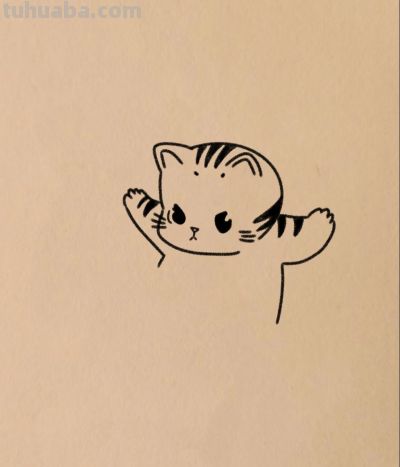 小猫挡坏事 好运自然来丨小白爱画画简笔画分享 - 图画吧TUHUABA