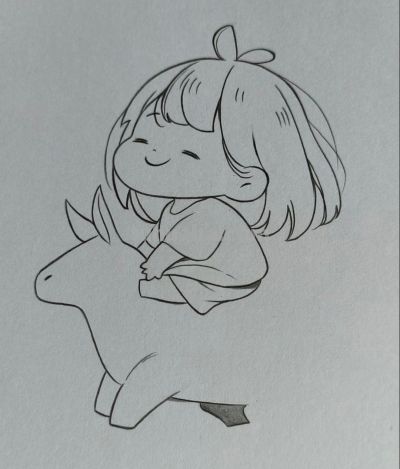 骑马少女风 快乐奔跑在画中丨矜朽骑马少女简笔画分享 - 图画吧TUHUABA