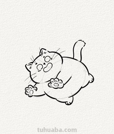 猫咪摔跤记 调皮又好笑丨涂鸦简笔画分享 - 图画吧TUHUABA