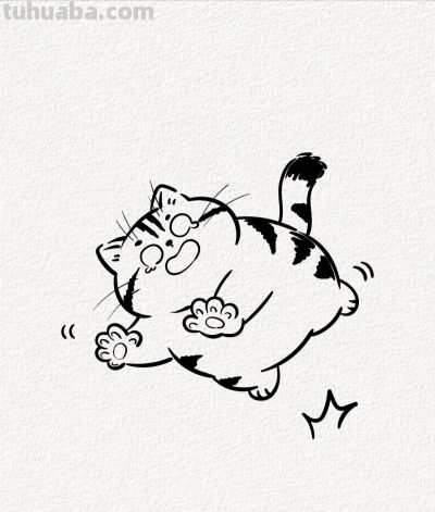 猫咪摔跤记 调皮又好笑丨涂鸦简笔画分享 - 图画吧TUHUABA