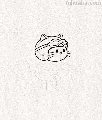 猫咪戴上头盔 引擎轰鸣 追风少年欢乐启程丨涂鸦简笔画分享 - 图画吧TUHUABA