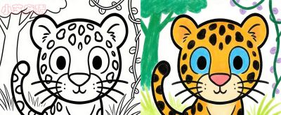 小猪学简笔画-豹 - 图画吧TUHUABA