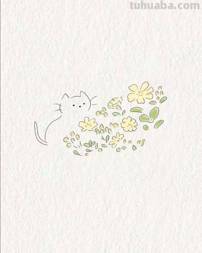 花开猫跃春意闹 简笔绘出小美好丨茜瓜简笔画分享 - 今日头条