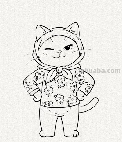 花袄头巾俏村猫 淳朴笑容暖寒冬丨涂鸦简笔画分享 - 今日头条 花袄头巾俏村猫 淳朴笑容暖寒冬丨涂鸦简笔画分享 - 图画吧TUHUABA