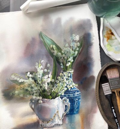 玻璃的质感，细腻的光影，这水彩好美啊！ - 图画吧TUHUABA