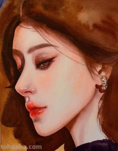 水彩少女插画：当发丝与花影邂逅，画里的她们皆为人间绝色 - 图画吧TUHUABA