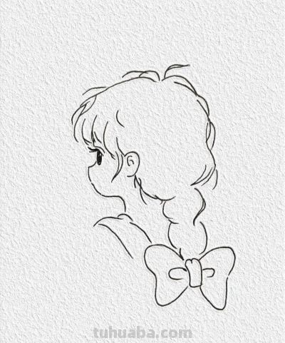 可爱的蝴蝶结女孩丨记忆治愈系简笔画分享 - 图画吧TUHUABA