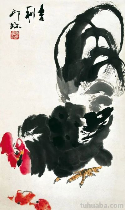 26幅萧朗大鸡图：简笔传神，雅俗共赏！ - 图画吧TUHUABA