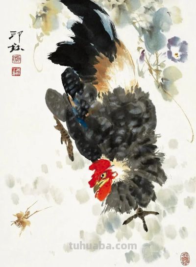 26幅萧朗大鸡图：简笔传神，雅俗共赏！ - 图画吧TUHUABA