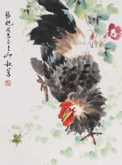 26幅萧朗大鸡图：简笔传神，雅俗共赏！ - 图画吧TUHUABA