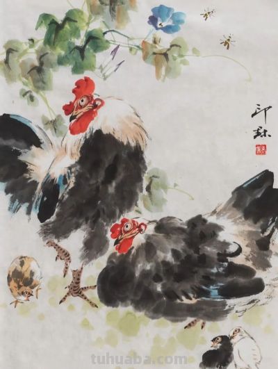 26幅萧朗大鸡图：简笔传神，雅俗共赏！ - 图画吧TUHUABA