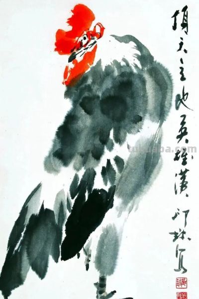 26幅萧朗大鸡图：简笔传神，雅俗共赏！ - 图画吧TUHUABA