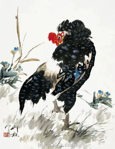 26幅萧朗大鸡图：简笔传神，雅俗共赏！ - 图画吧TUHUABA