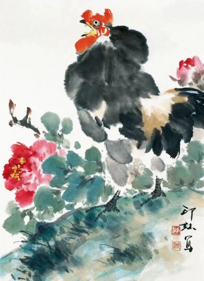 26幅萧朗大鸡图：简笔传神，雅俗共赏！ - 图画吧TUHUABA