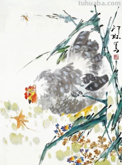 26幅萧朗大鸡图：简笔传神，雅俗共赏！ - 图画吧TUHUABA