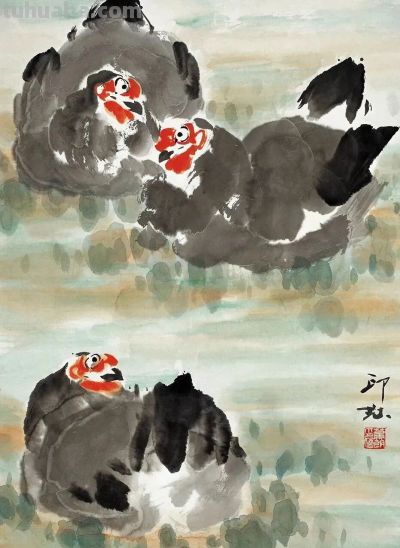 26幅萧朗大鸡图：简笔传神，雅俗共赏！ - 图画吧TUHUABA