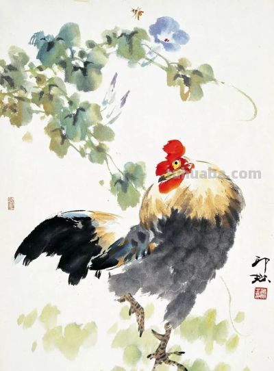 萧朗大鸡图：简笔传神，雅俗共赏！ - 图画吧TUHUABA