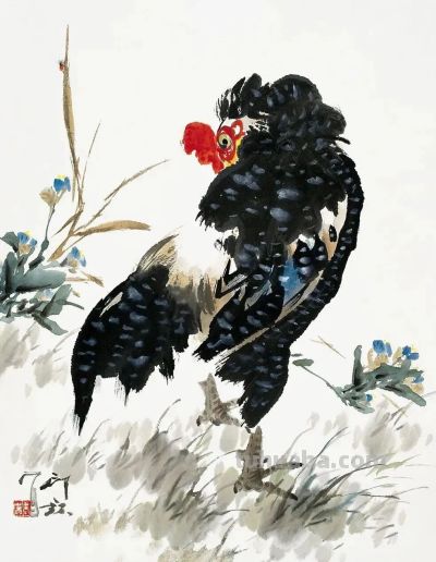 萧朗大鸡图：简笔传神，雅俗共赏！ - 图画吧TUHUABA