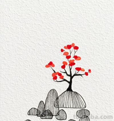 傲立寒山一点红 独守清霜见风骨丨燕子简笔画分享 - 图画吧TUHUABA