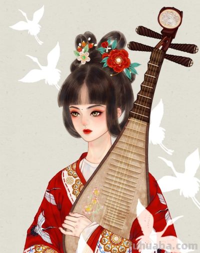 插画：凤冠的华贵、戏妆的精致、旗袍的优雅，每一幅都像非遗展品 - 图画吧TUHUABA