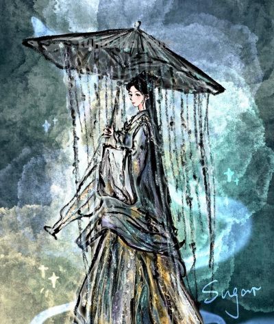 明星礼服插画版太绝了！仿佛把星河与童话穿在了身上 - 图画吧TUHUABA