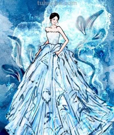明星礼服的 “二次元打开方式”，每一幅都像从梦境里走出来的 - 图画吧TUHUABA