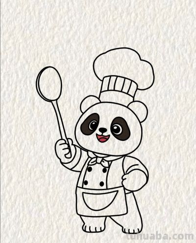 熊猫厨师掌勺 美味萌趣全都有丨画个简笔画分享 - 今日头条