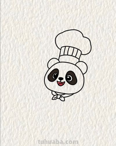 熊猫厨师掌勺 美味萌趣全都有丨画个简笔画分享 - 图画吧TUHUABA