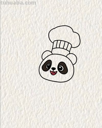 熊猫厨师掌勺 美味萌趣全都有丨画个简笔画分享 - 图画吧TUHUABA