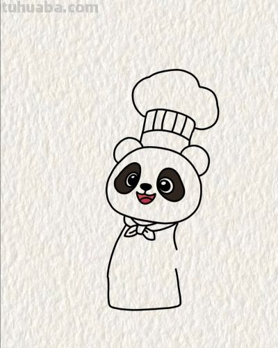 熊猫厨师掌勺 美味萌趣全都有丨画个简笔画分享 - 图画吧TUHUABA