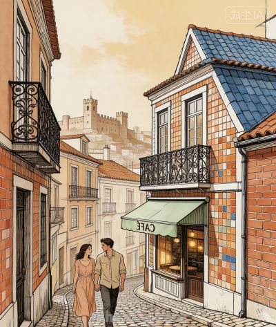 跟着插画去旅行—城堡下的老城 - 图画吧TUHUABA