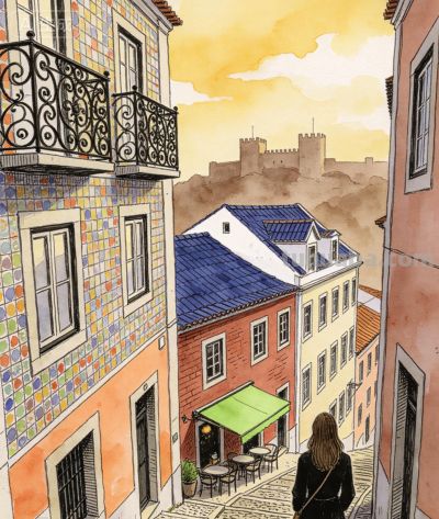 跟着插画去旅行—城堡下的老城 - 图画吧TUHUABA