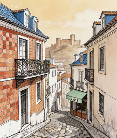 跟着插画去旅行—城堡下的老城 - 图画吧TUHUABA