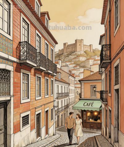 跟着插画去旅行—城堡下的老城 - 图画吧TUHUABA