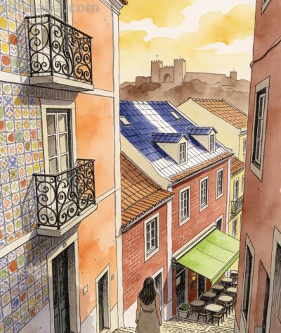 跟着插画去旅行—城堡下的老城 - 图画吧TUHUABA