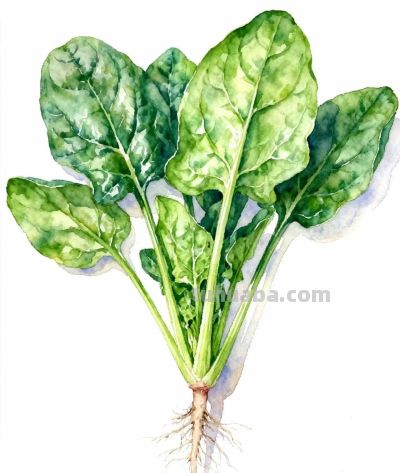 水彩画｜菠菜 - 图画吧TUHUABA