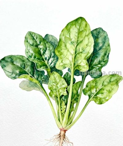 水彩画｜菠菜 - 图画吧TUHUABA