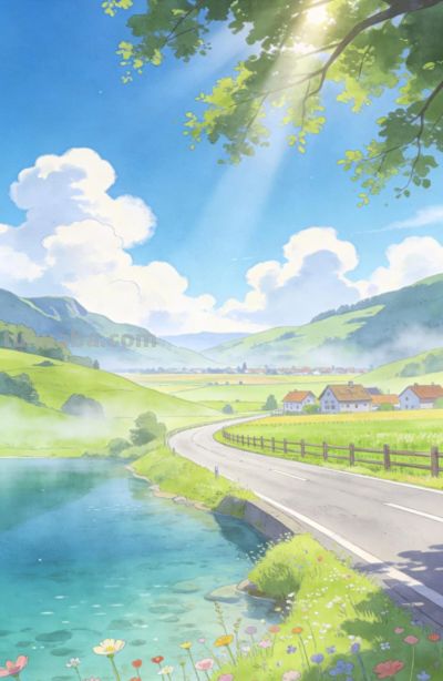 清新水彩风格，清凉夏日 - 图画吧TUHUABA