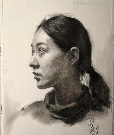 央美朱传奇素描头像作品专辑 - 图画吧TUHUABA