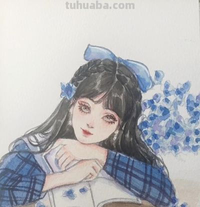 繁花与少女的水彩恋曲，每一笔都漾着心动的涟漪 - 图画吧TUHUABA