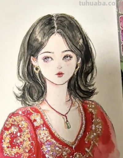 繁花与少女的水彩恋曲，每一笔都漾着心动的涟漪 - 图画吧TUHUABA