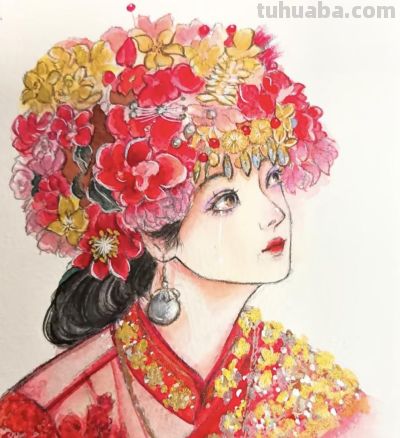 繁花与少女的水彩恋曲，每一笔都漾着心动的涟漪 - 图画吧TUHUABA