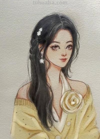 繁花与少女的水彩恋曲，每一笔都漾着心动的涟漪 - 图画吧TUHUABA